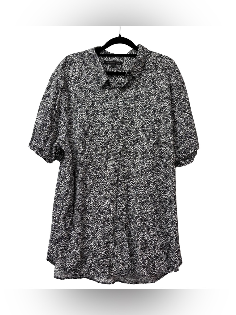 John Varvatos Black White Speckled Sprinkle Button Down Shirt‎ Sz XL